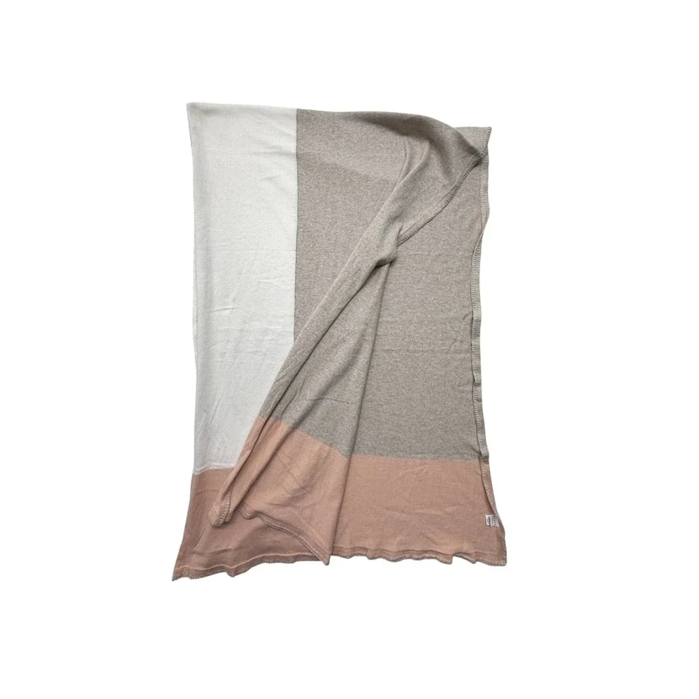 Zestt Organics Dreamsoft Cotton Colorblock Wrap Scarf Pink Beige Cream OS
